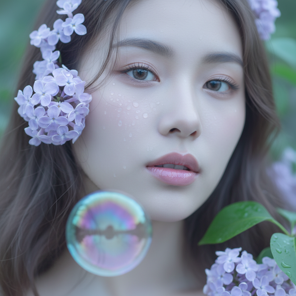 물기 어린 페일 핑크